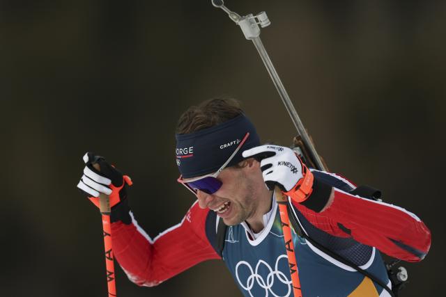 (260213) -- ANTERSELVA, Feb. 13, 2026 (Xinhua) -- Sturla Holm Laegreid of Norway competes during the biathlon men's 10km sprint event at the Milan-Cortina 2026 Olympic Winter Games in Anterselva, Italy, Feb. 13, 2026. (Xinhua/Zhang Tao)