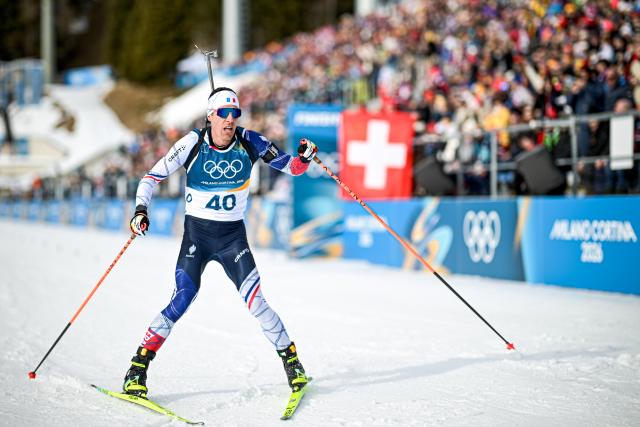 (260213) -- ANTERSELVA, Feb. 13, 2026 (Xinhua) -- Quentin Fillon Maillet of France competes during the biathlon men's 10km sprint event at the Milan-Cortina 2026 Olympic Winter Games in Anterselva, Italy, Feb. 13, 2026. (Xinhua/Jiang Han)