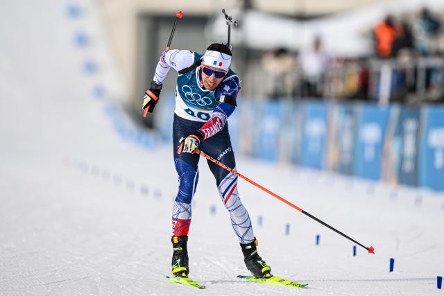 (260213) -- ANTERSELVA, Feb. 13, 2026 (Xinhua) -- Quentin Fillon Maillet of France competes during the biathlon men's 10km sprint event at the Milan-Cortina 2026 Olympic Winter Games in Anterselva, Italy, Feb. 13, 2026. (Xinhua/Jiang Han)