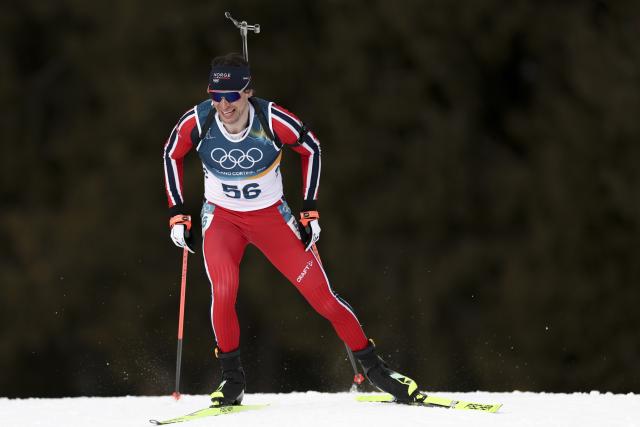 (260213) -- ANTERSELVA, Feb. 13, 2026 (Xinhua) -- Sturla Holm Laegreid of Norway competes during the biathlon men's 10km sprint event at the Milan-Cortina 2026 Olympic Winter Games in Anterselva, Italy, Feb. 13, 2026. (Xinhua/Zhang Tao)