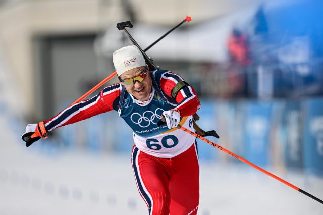 (260213) -- ANTERSELVA, Feb. 13, 2026 (Xinhua) -- Vetle Sjaastad Christiansen of Norway competes during the biathlon men's 10km sprint event at the Milan-Cortina 2026 Olympic Winter Games in Anterselva, Italy, Feb. 13, 2026. (Xinhua/Jiang Han)