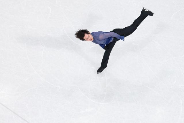 (260213) -- MILAN, Feb. 13, 2026 (Xinhua) -- Jin Boyang of China competes during the free skating of the men single skating match for figure skating event at the Milan-Cortina 2026 Olympic Winter Games in Milan, Italy, Feb. 13, 2026. (Xinhua/Chen Yichen)