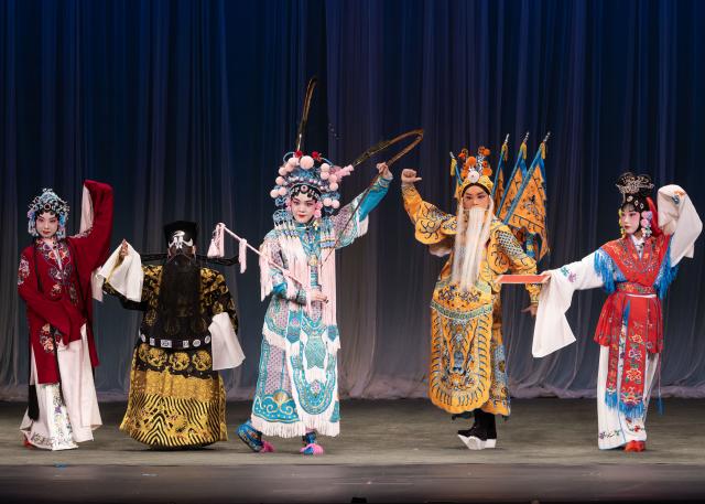 (260214) -- TORONTO, Feb. 14, 2026 (Xinhua) -- Performers from the Canada Chinese Opera Arts Center act onstage during the 2026 Happy Chinese New Year Peking Opera Gala in Toronto, Canada, on Feb. 13, 2026. (Photo by Zou Zheng/Xinhua)