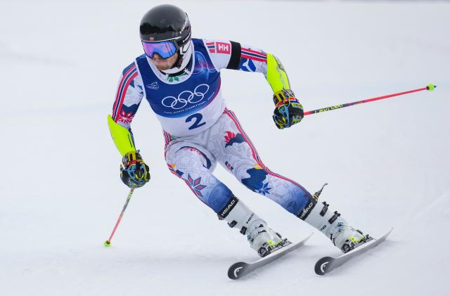 (260214) -- BORMIO, Feb. 14, 2026 (Xinhua) -- Lie Atle McGrath of Norway competes during the alpine skiing men's giant slalom run 2 at the Milan-Cortina 2026 Olympic Winter Games in Bormio, Italy, Feb. 14, 2026. (Xinhua/Hu Huhu)