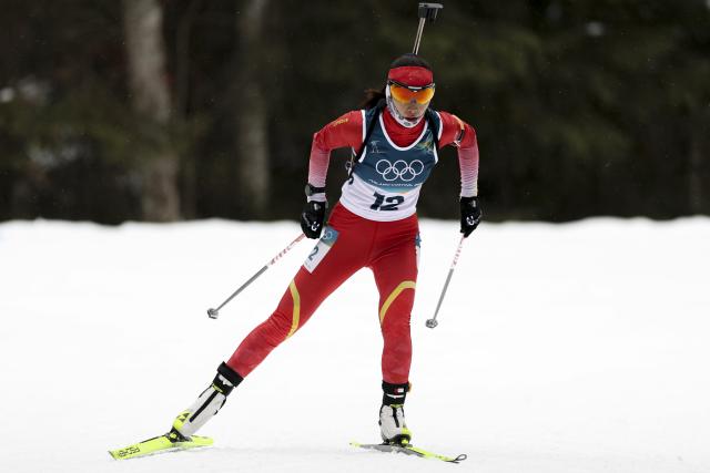 (260215) -- ANTERSELVA, Feb. 15, 2026 (Xinhua) -- Meng Fanqi of China competes during the biathlon women's 7.5km sprint event at the Milan-Cortina 2026 Olympic Winter Games in Anterselva, Italy, Feb. 14, 2026. (Xinhua/Zhang Tao)