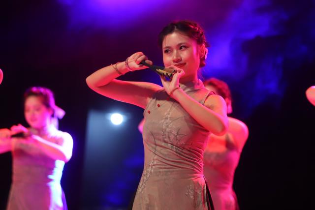 (260215) -- PRAIA, Feb. 15, 2026 (Xinhua) -- Performers dance during a Chinese New Year gala at the National Auditorium in Praia, capital of Cape Verde, Feb. 14, 2026. (Photo by Elton Monteiro/Xinhua)