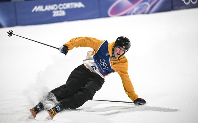 (260216) -- LIVIGNO, Feb. 16, 2026 (Xinhua) -- Tormod Frostad of Norway competes during the freestyle skiing men's big air qualification at the Milan-Cortina 2026 Olympic Winter Games in Livigno, Italy, Feb. 15, 2026. (Xinhua/Xia Yifang)