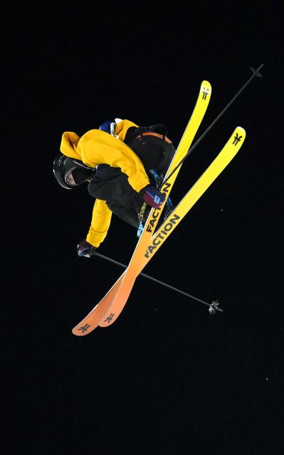 (260216) -- LIVIGNO, Feb. 16, 2026 (Xinhua) -- Tormod Frostad of Norway competes during the freestyle skiing men's big air qualification at the Milan-Cortina 2026 Olympic Winter Games in Livigno, Italy, Feb. 15, 2026. (Xinhua/Xia Yifang)