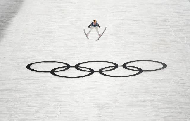 (260216) -- PREDAZZO, Feb. 16, 2026 (Xinhua) -- Slovenia's Nika Prevc competes during the final round of ski jumping women's large hill individual event at the Milan-Cortina 2026 Olympic Winter Games in Predazzo, Italy, Feb. 15, 2026. (Xinhua/Huang Wei)