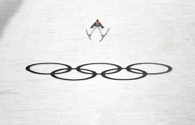 (260216) -- PREDAZZO, Feb. 16, 2026 (Xinhua) -- Slovenia's Nika Prevc competes during the final round of ski jumping women's large hill individual event at the Milan-Cortina 2026 Olympic Winter Games in Predazzo, Italy, Feb. 15, 2026. (Xinhua/Huang Wei)