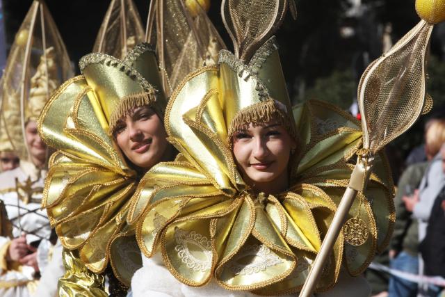 (260216) -- RIJEKA, Feb. 16, 2026 (Xinhua) -- People attend the International Carnival Parade in Rijeka, Croatia, Feb. 15, 2026. (Goran Kovacic/PIXSELL via Xinhua)
