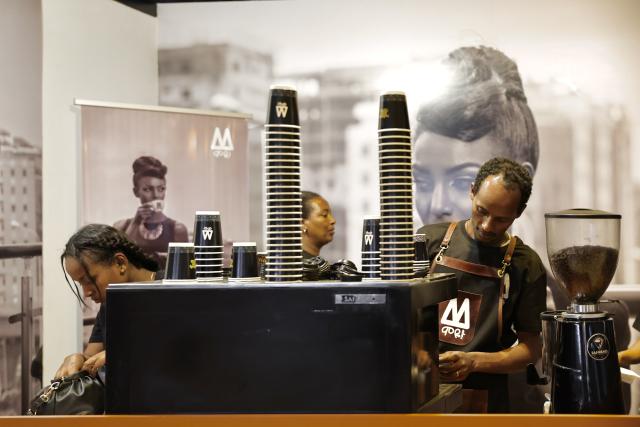(260216) -- ADDIS ABABA, Feb. 16, 2026 (Xinhua) -- Baristas make coffee for visitors during the 22nd African Fine Coffees Conference and Exhibition in Addis Ababa, Ethiopia, Feb. 6, 2026.
  Regarded as the origin of Arabica coffee, Ethiopia is one of Africa's largest producers and exporters of the commodity. Coffee production is seen as the backbone of the country's agriculture-led economy.
  Widely recognized for its quality and rich flavors, ranging from winy to fruity and chocolatey, the country's coffee has been in great demand across the globe. (Xinhua/Geng Xinning)