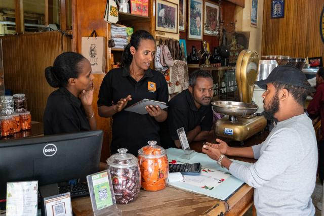 (260216) -- ADDIS ABABA, Feb. 16, 2026 (Xinhua) -- A customer places an order at a cafe in Addis Ababa, Ethiopia, Feb. 12, 2026.
  Regarded as the origin of Arabica coffee, Ethiopia is one of Africa's largest producers and exporters of the commodity. Coffee production is seen as the backbone of the country's agriculture-led economy.
  Widely recognized for its quality and rich flavors, ranging from winy to fruity and chocolatey, the country's coffee has been in great demand across the globe. (Xinhua/Xie Jianfei)