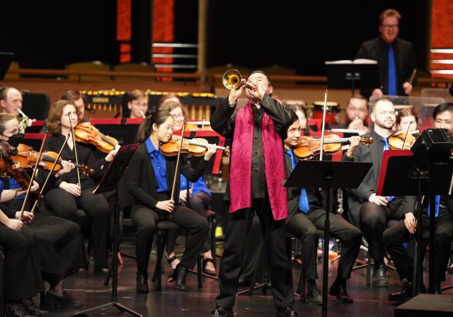 (260216) -- NEW YORK, Feb. 16, 2026 (Xinhua) -- A Chinese musician plays "A Grand Victory" during the 7th annual "The Sound of Spring" Chinese New Year Concert in New York, the United States, Feb. 15, 2026.
  TO GO WITH "Feature: Musicians in New York ring in Year of the Horse with themed concert" (Xinhua/Zhang Fengguo)