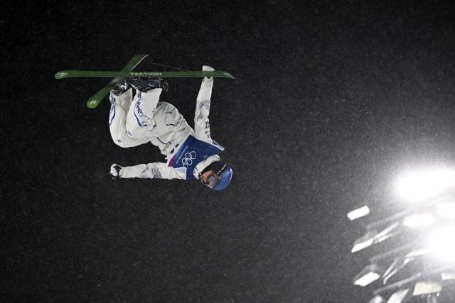 (260216) -- LIVIGNO, Feb. 16, 2026 (Xinhua) -- Gu Ailing of China competes during the freestyle skiing women's freeski big air final at the Milan-Cortina 2026 Olympic Winter Games in Livigno, Italy, Feb. 16, 2026. (Xinhua/Xia Yifang)