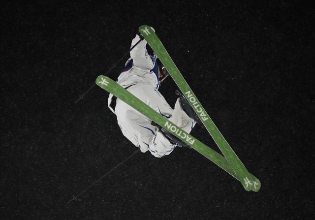 (260216) -- LIVIGNO, Feb. 16, 2026 (Xinhua) -- Gu Ailing of China competes during the freestyle skiing women's freeski big air final at the Milan-Cortina 2026 Olympic Winter Games in Livigno, Italy, Feb. 16, 2026. (Xinhua/Xia Yifang)