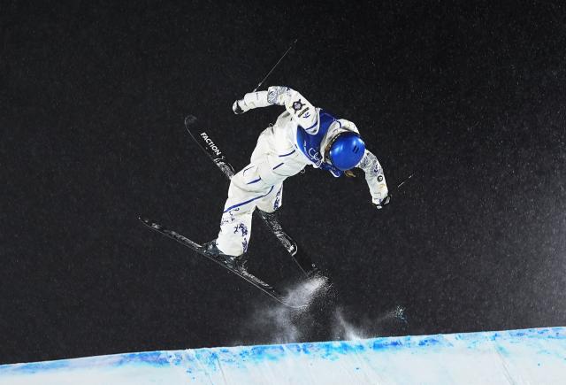 (260216) -- LIVIGNO, Feb. 16, 2026 (Xinhua) -- Gu Ailing of China competes during the freestyle skiing women's freeski big air final at the Milan-Cortina 2026 Olympic Winter Games in Livigno, Italy, Feb. 16, 2026. (Xinhua/Wu Huiwo)