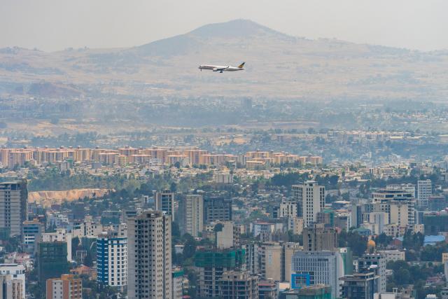 (260217) -- ADDIS ABABA, Feb. 17, 2026 (Xinhua) -- This photo taken on Feb. 12, 2026 shows a cityscape of Addis Ababa, Ethiopia. Addis Ababa, the capital of Ethiopia, whose name means "new flower" in Amharic, is located in the country's central highlands and enjoys a mild and pleasant climate. Home to rich cultural heritage and historical sites, the city also hosts the headquarters of the African Union, making it an important hub for multilateral diplomacy in Africa. (Xinhua/Xie Jianfei)