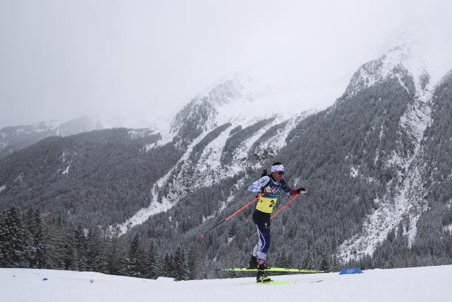 (260217) -- ANTERSELVA, Feb. 17, 2026 (Xinhua) -- Quentin Fillon Maillet of France competes during the biathlon men's 4x7.5km relay at the 2026 Milan-Cortina Winter Olympics in Anterselva, Italy, Feb. 17, 2026. (Xinhua/Zhang Tao)