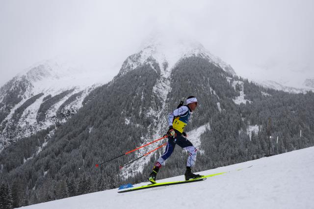 (260217) -- ANTERSELVA, Feb. 17, 2026 (Xinhua) -- Quentin Fillon Maillet of France competes during the biathlon men's 4x7.5km relay at the 2026 Milan-Cortina Winter Olympics in Anterselva, Italy, Feb. 17, 2026. (Xinhua/Zhang Tao)