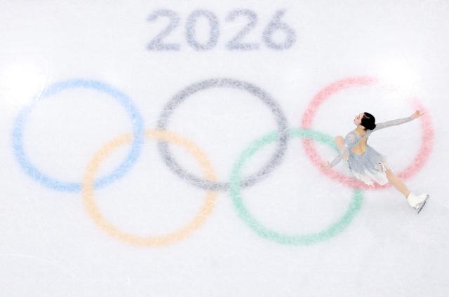 (260217) -- MILAN, Feb. 17, 2026 (Xinhua) -- Shin Jia of South Korea competes during the short program match of figure skating women single skating at the Milan-Cortina 2026 Olympic Winter Games in Milan, Italy, Feb. 17, 2026. (Xinhua/Cheng Min)