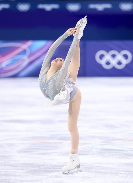 (260217) -- MILAN, Feb. 17, 2026 (Xinhua) -- Shin Jia of South Korea competes during the short program match of figure skating women single skating at the Milan-Cortina 2026 Olympic Winter Games in Milan, Italy, Feb. 17, 2026. (Xinhua/Chen Yichen)