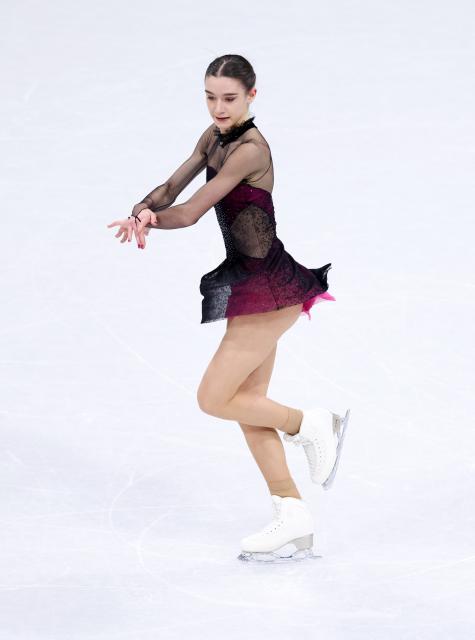(260217) -- MILAN, Feb. 17, 2026 (Xinhua) -- Lara Naki Gutmann of Italy competes during the short program match of figure skating women single skating at the Milan-Cortina 2026 Olympic Winter Games in Milan, Italy, Feb. 17, 2026. (Xinhua/Chen Yichen)