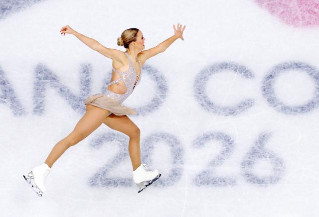 (260217) -- MILAN, Feb. 17, 2026 (Xinhua) -- Loena Hendrickx of Belgium competes during the short program match of figure skating women single skating at the Milan-Cortina 2026 Olympic Winter Games in Milan, Italy, Feb. 17, 2026. (Xinhua/Cheng Min)
