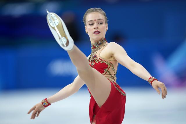 (260217) -- MILAN, Feb. 17, 2026 (Xinhua) -- Anastasiia Gubanova of Georgia competes during the short program match of figure skating women single skating at the Milan-Cortina 2026 Olympic Winter Games in Milan, Italy, Feb. 17, 2026. (Xinhua/Xue Yuge)