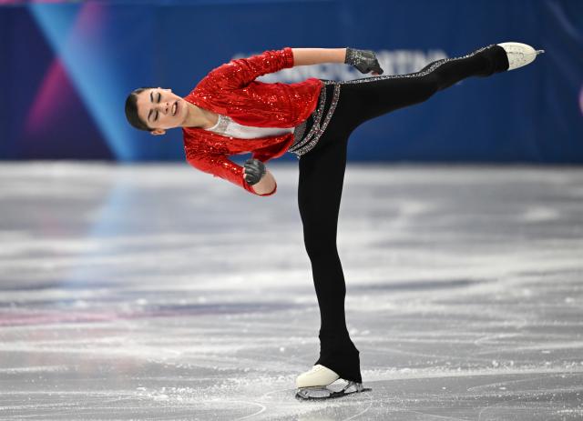 (260217) -- MILAN, Feb. 17, 2026 (Xinhua) -- Individual neutral athlete Adeliia Petrosian competes during the short program match of figure skating women single skating at the Milan-Cortina 2026 Olympic Winter Games in Milan, Italy, Feb. 17, 2026. (Xinhua/Cheng Min)