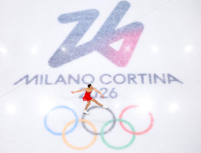 (260217) -- MILAN, Feb. 17, 2026 (Xinhua) -- Meda Variakojyte of Latvia competes during the short program match of figure skating women single skating at the Milan-Cortina 2026 Olympic Winter Games in Milan, Italy, Feb. 17, 2026. (Xinhua/Cheng Min)
