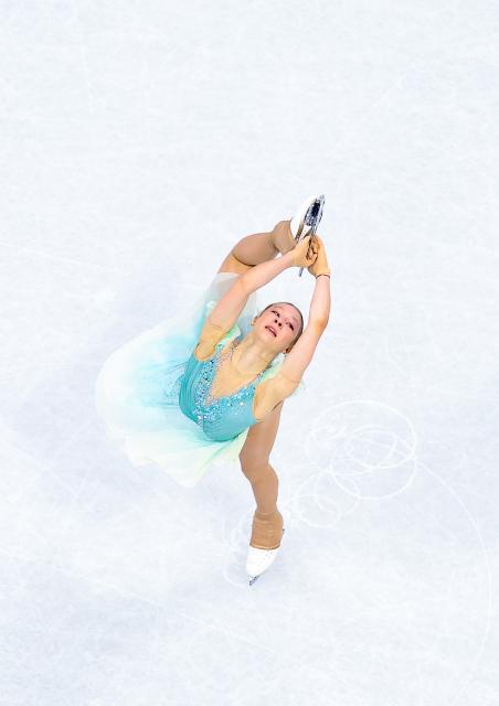 (260217) -- MILAN, Feb. 17, 2026 (Xinhua) -- Meda Variakojyte of Lithuania competes during the short program match of figure skating women single skating at the Milan-Cortina 2026 Olympic Winter Games in Milan, Italy, Feb. 17, 2026. (Xinhua/Chen Yichen)