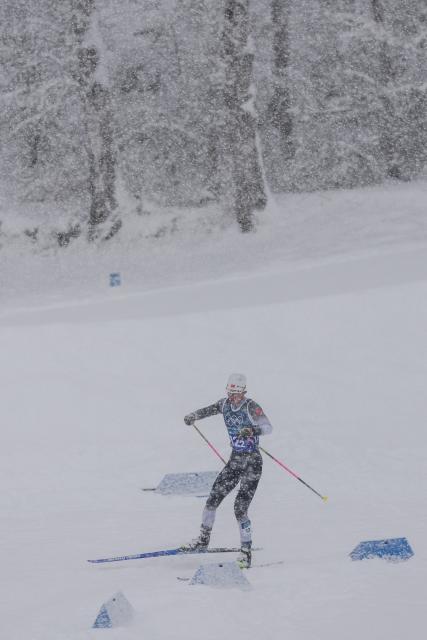(260219) -- TESERO, Feb. 19, 2026 (Xinhua) -- Zhao Jiawen of China competes during the cross-country event of the nordic combined team sprint at the 2026 Milan-Cortina Winter Olympics in Tesero, Italy, Feb. 19, 2026. (Xinhua/Peng Ziyang)