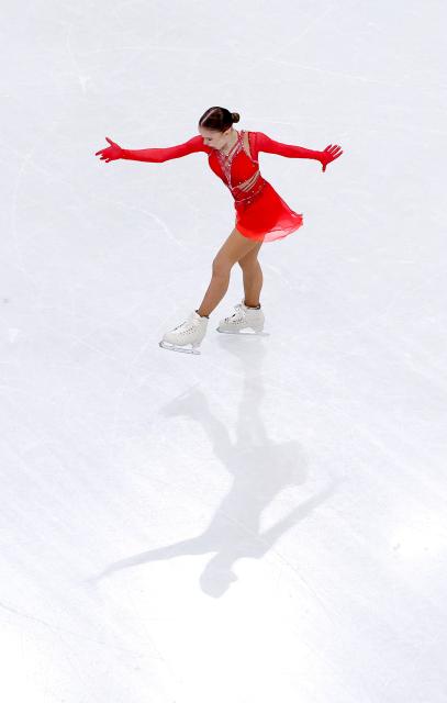 (260219) -- MILAN, Feb. 19, 2026 (Xinhua) -- Mariia Seniuk of Israel competes during the free skating match of figure skating women single skating at the Milan-Cortina 2026 Olympic Winter Games in Milan, Italy, Feb. 19, 2026. (Xinhua/Li Ming)