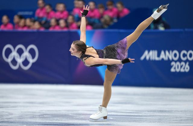 (260219) -- MILAN, Feb. 19, 2026 (Xinhua) -- Olga Mikutina of Austria competes during the free skating match of figure skating women single skating at the Milan-Cortina 2026 Olympic Winter Games in Milan, Italy, Feb. 19, 2026. (Xinhua/Xue Yuge)