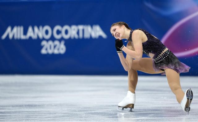 (260219) -- MILAN, Feb. 19, 2026 (Xinhua) -- Olga Mikutina of Austria competes during the free skating match of figure skating women single skating at the Milan-Cortina 2026 Olympic Winter Games in Milan, Italy, Feb. 19, 2026. (Xinhua/Xue Yuge)
