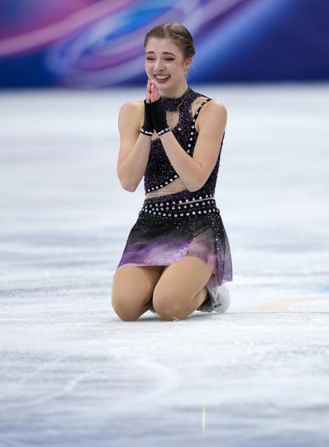 (260219) -- MILAN, Feb. 19, 2026 (Xinhua) -- Olga Mikutina of Austria competes during the free skating match of figure skating women single skating at the Milan-Cortina 2026 Olympic Winter Games in Milan, Italy, Feb. 19, 2026. (Xinhua/Xue Yuge)