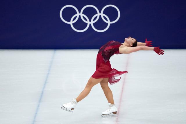 (260219) -- MILAN, Feb. 19, 2026 (Xinhua) -- Sofia Samodelkina of Kazakhstan competes during the free skating match of figure skating women single skating at the Milan-Cortina 2026 Olympic Winter Games in Milan, Italy, Feb. 19, 2026. (Xinhua/Xue Yuge)