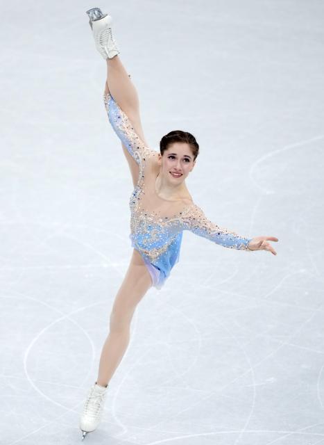 (260219) -- MILAN, Feb. 19, 2026 (Xinhua) -- Isabeau Levito of the United States competes during the free skating match of figure skating women single skating at the Milan-Cortina 2026 Olympic Winter Games in Milan, Italy, Feb. 19, 2026. (Xinhua/Xue Yuge)