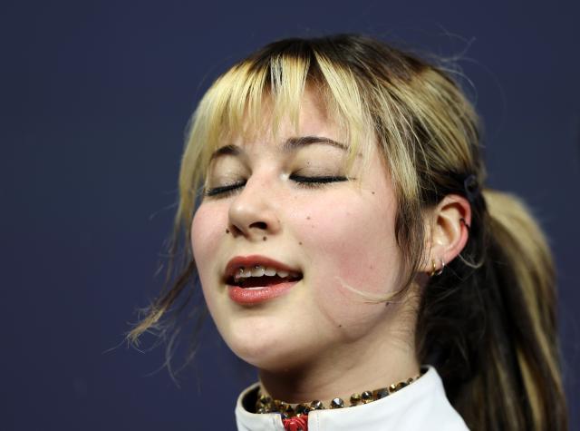 (260219) -- MILAN, Feb. 19, 2026 (Xinhua) -- Alysa Liu of the United States reacts after the free skating match of figure skating women single skating at the Milan-Cortina 2026 Olympic Winter Games in Milan, Italy, Feb. 19, 2026. (Xinhua/Li Ming)