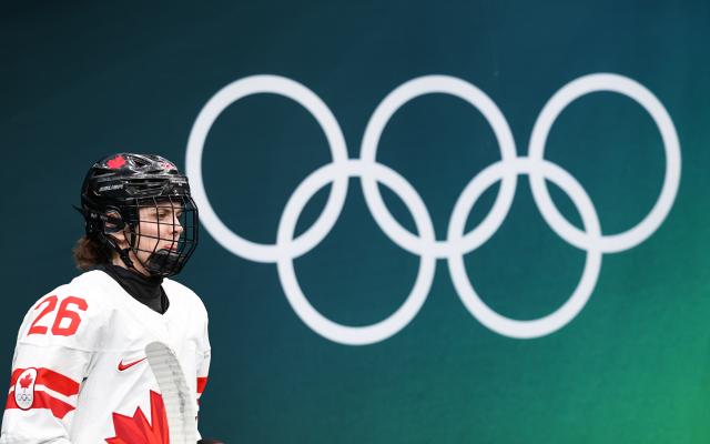 (260220) -- MILAN, Feb. 20, 2026 (Xinhua) -- Emily Clark of Canada reacts during the ice hockey women's gold medal game between the United States and Canada at the Milan-Cortina 2026 Olympic Winter Games in Milan, Italy, Feb. 19, 2026. (Xinhua/Wang Kaiyan)