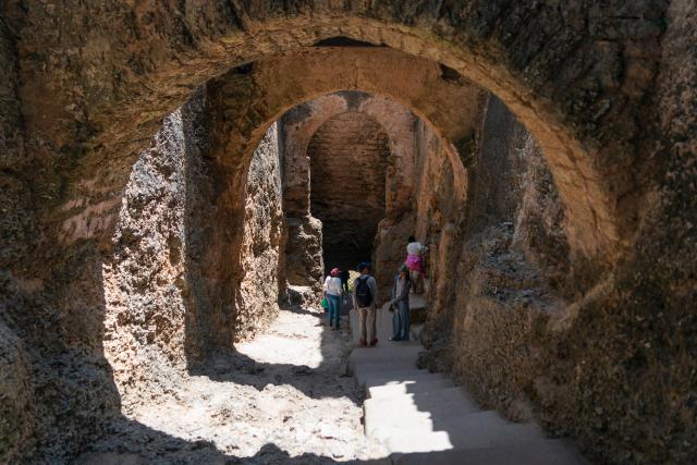 (260220) -- MOMBASA, Feb. 20, 2026 (Xinhua) -- Tourists visit Fort Jesus in the Old Town of Mombasa, Kenya, Feb. 19, 2026. Built by the Portuguese in 1593-1596, Fort Jesus is one of the most outstanding and well-preserved examples of 16th Portuguese military fortifications and was added to World Heritage List by the UNESCO in 2011. (Xinhua/Xie Jianfei)