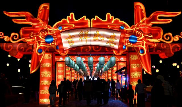 (260220) -- BEIJING, Feb. 20, 2026 (Xinhua) -- Tourists visit a latern exhibition at a temple fair in Shangqiu City, central China's Henan Province, Feb. 19, 2026. China's Ministry of Culture and Tourism launched a month-long cultural and tourism campaign ahead of the Spring Festival, featuring a wide range of activities and promotional measures to better meet people's needs.
   Running from late January to early March, the campaign will see about 30,000 activities held nationwide, offering seasonal cultural and tourism products and events focused on traditional New Year customs, performances, and exhibitions.
   More than 360 million yuan (about 51.6 million U.S. dollars) in consumption vouchers and subsidies will be distributed, alongside measures such as ticket discounts, bundled ticket incentives, and cross-regional tourism promotions. (Xinhua/Zhu Xiang)