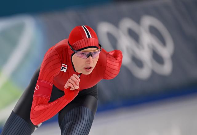 (260220) -- MILAN, Feb. 20, 2026 (Xinhua) -- Ragne Wiklund of Norway competes during the speed skating women's 1500m event at the Milan-Cortina 2026 Olympic Winter Games in Milan, Italy, Feb. 20, 2026. (Xinhua/Wu Wei)