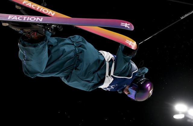 (260221) -- LIVIGNO, Feb. 21, 2026 (Xinhua) -- Henry Sildaru of Estonia competes during the freestyle skiing men's freeski halfpipe final at the Milan-Cortina 2026 Olympic Winter Games in Livigno, Italy, Feb. 20, 2026. (Xinhua/Xia Yifang)