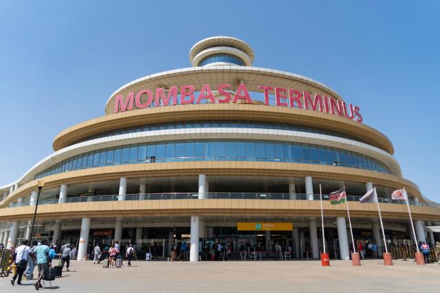 (260221) -- NAIROBI, Feb. 21, 2026 (Xinhua) -- This photo taken on Feb. 19, 2026 shows the Mombasa Terminus of the Mombasa-Nairobi railway in Mombasa, Kenya. Stretching 472 km from the port city of Mombasa to the capital Nairobi in Kenya, the Chinese-built Mombasa-Nairobi Standard Gauge Railway (SGR) was launched on May 31, 2017. It is the first new railway built in Kenya since independence and a flagship project of China-Kenya cooperation under the Belt and Road Initiative. (Xinhua/Xie Jianfei)