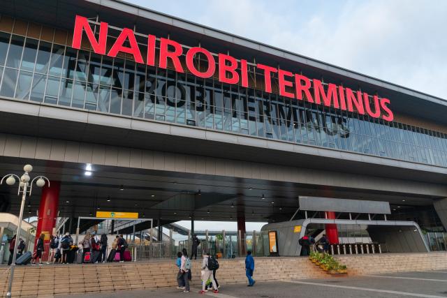 (260221) -- NAIROBI, Feb. 21, 2026 (Xinhua) -- This photo taken on Feb. 17, 2026 shows the Nairobi Terminus of the Mombasa-Nairobi railway in Nairobi, Kenya. Stretching 472 km from the port city of Mombasa to the capital Nairobi in Kenya, the Chinese-built Mombasa-Nairobi Standard Gauge Railway (SGR) was launched on May 31, 2017. It is the first new railway built in Kenya since independence and a flagship project of China-Kenya cooperation under the Belt and Road Initiative. (Xinhua/Xie Jianfei)