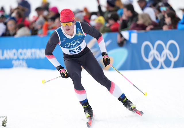 (260221) -- TESERO, Feb. 21, 2026 (Xinhua) -- Li Minglin of China competes during the cross-country skiing men's 50km mass start classic match at the Milan-Cortina 2026 Olympic Winter Games in Tesero, Italy, Feb. 21, 2026. (Xinhua/Meng Yongmin)