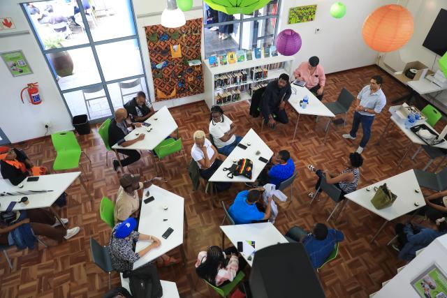 (260222) -- JOHANNESBURG, Feb. 22, 2026 (Xinhua) -- People attend a workshop marking the International Mother Language Day in Johannesburg, South Africa, Feb. 21, 2026. In 1999, UNESCO declared Feb. 21 as International Mother Language Day to promote linguistic and cultural diversity and multilingualism. (Xinhua/Chen Wei)
