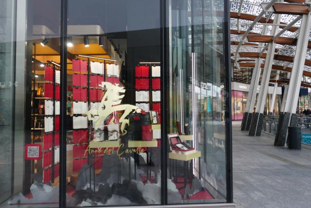 (260223) -- MILAN, Feb. 23, 2026 (Xinhua) -- The Year of the Horse collection of Italian stationery brand Moleskine is seen at a store in Milan, Italy, Feb. 18, 2026. TO GO WITH "Feature: Italian businesses tap China's Spring Festival economy" (Xinhua/Zhang Xinwen)